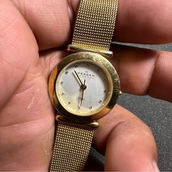 SKAGEN 107SGGD Women's Stainless Steel Analog Dial Quartz Wrist Watch Working - Picture 4 of 6